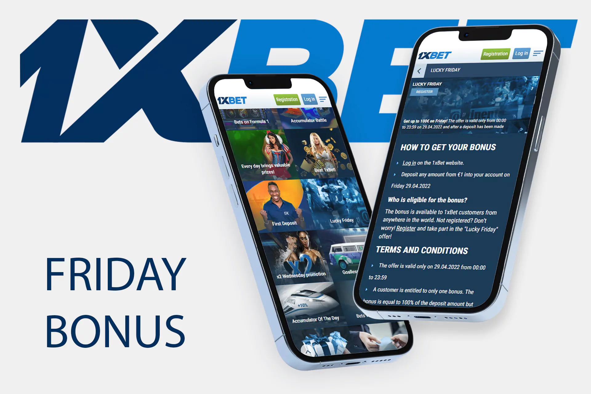 Bonuses available in the 1xbet app